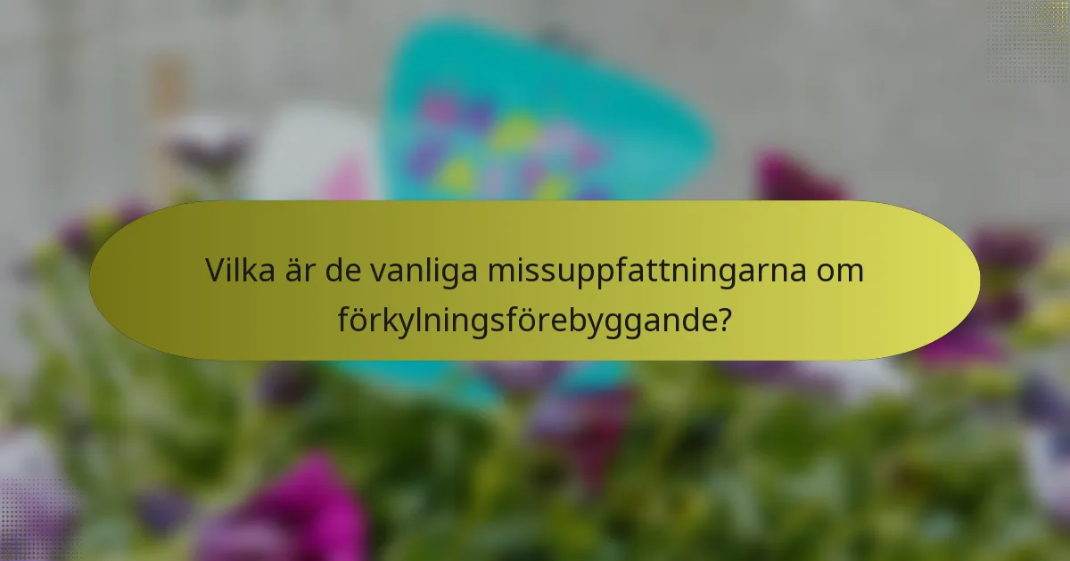 Vilka är de vanliga missuppfattningarna om förkylningsförebyggande?